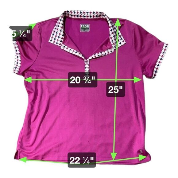 Izod Golf XXL Purple Houndstooth Vest & Polo Matching Pink Shirt Set Fuschia - Picture 6 of 8